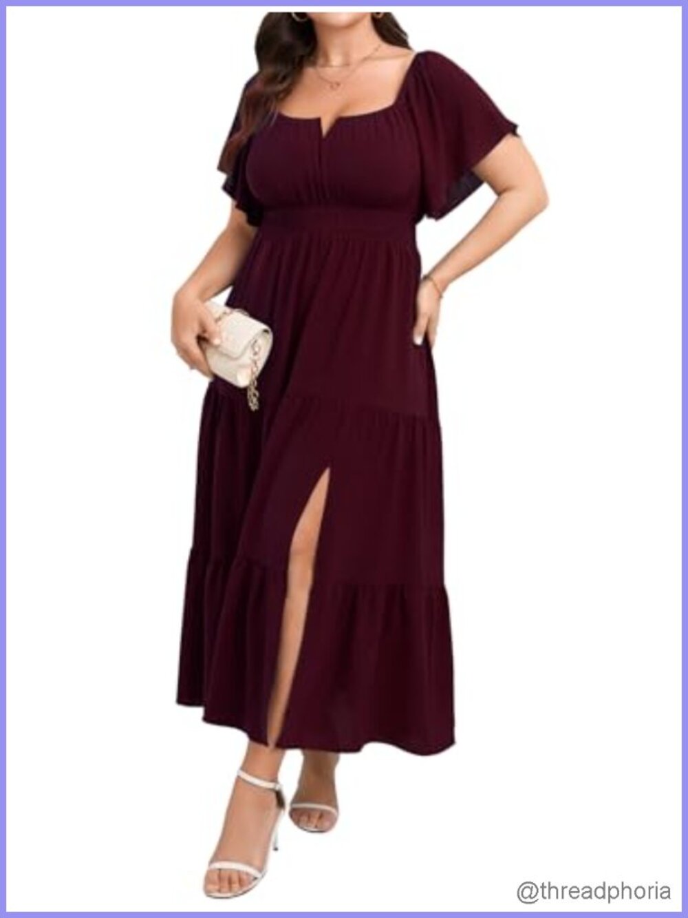 Plus Size Maxi Dress Formal Cocktail with Side Slit